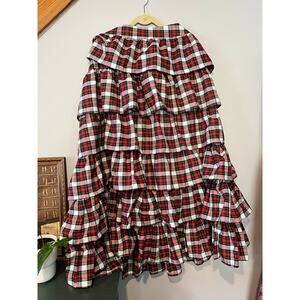 Elizabeth Wilson Ruffle Plaid Maxi Skirt NWT